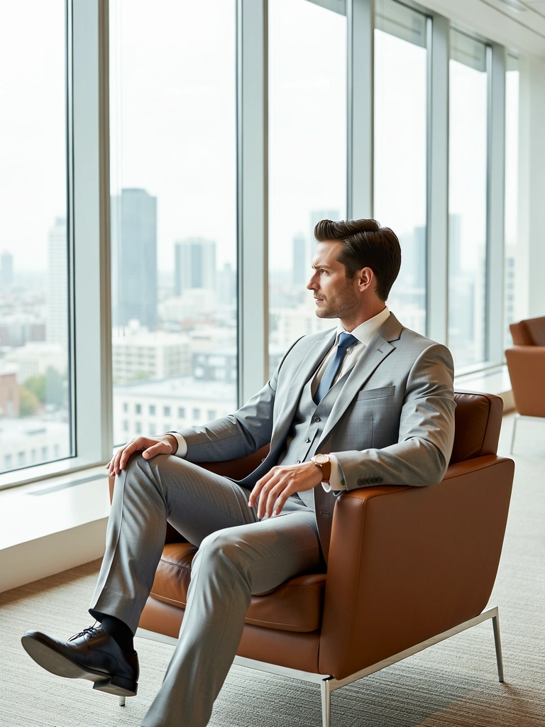 Pria dengan setelan jas profesional